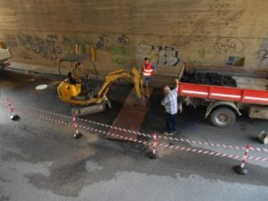 buca sottopasso lavori ponte san giovanni