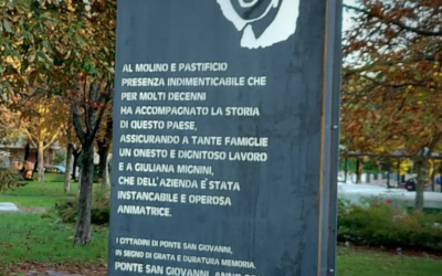 Inaugurata la stele a memoria del Pastificio e Giuliana Mignini